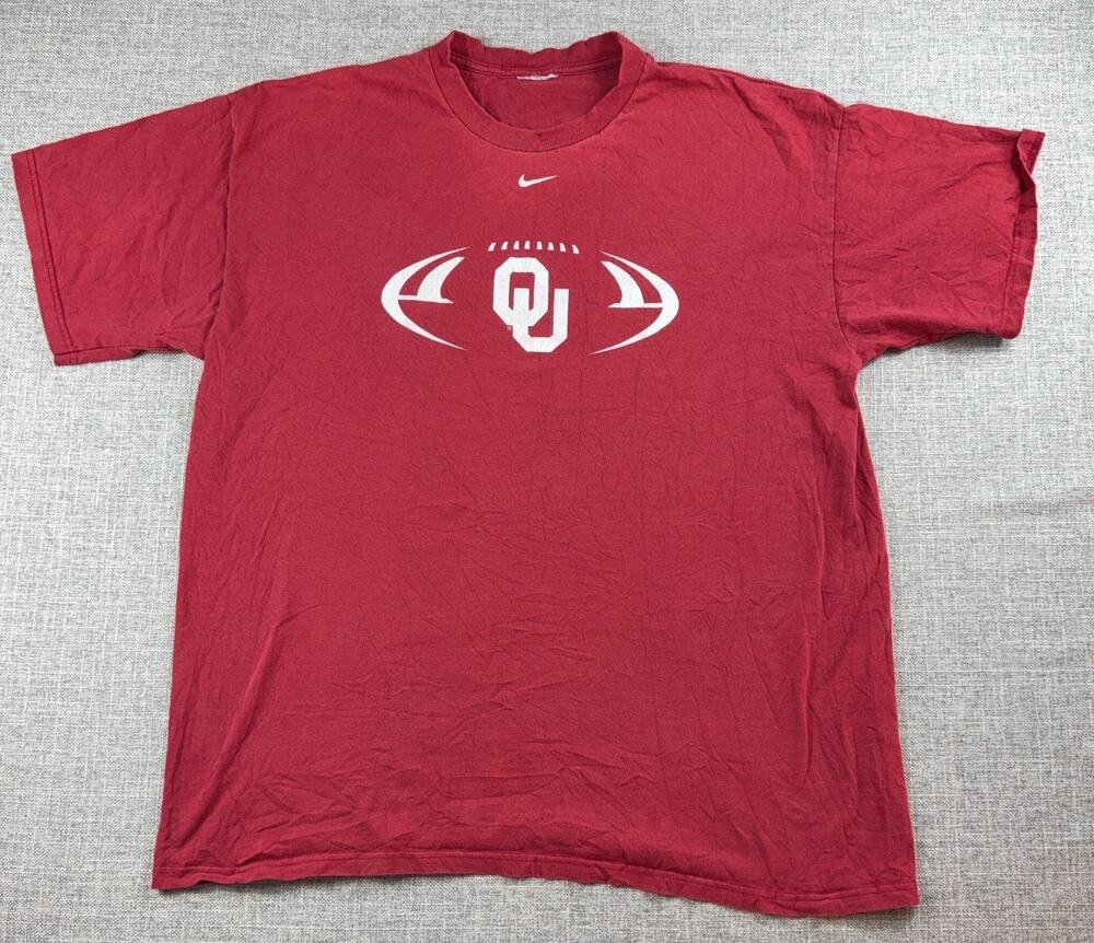 Nike Oklahoma Sooners OU Football T Shirt Mens XL Red Big 12 College NCAA
